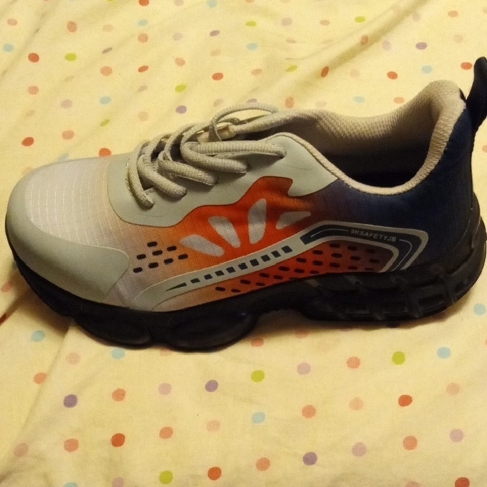 Stylish Gray and Orange Sneakers
